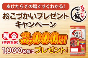 「たきたてご飯」おこづかいプレゼントキャンペーン