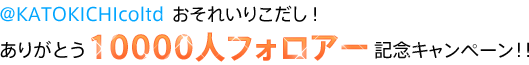 @KATOKICHIcoltd おそれいりこだし ! ありがとう10000人フォロアー記念キャンペーン!!