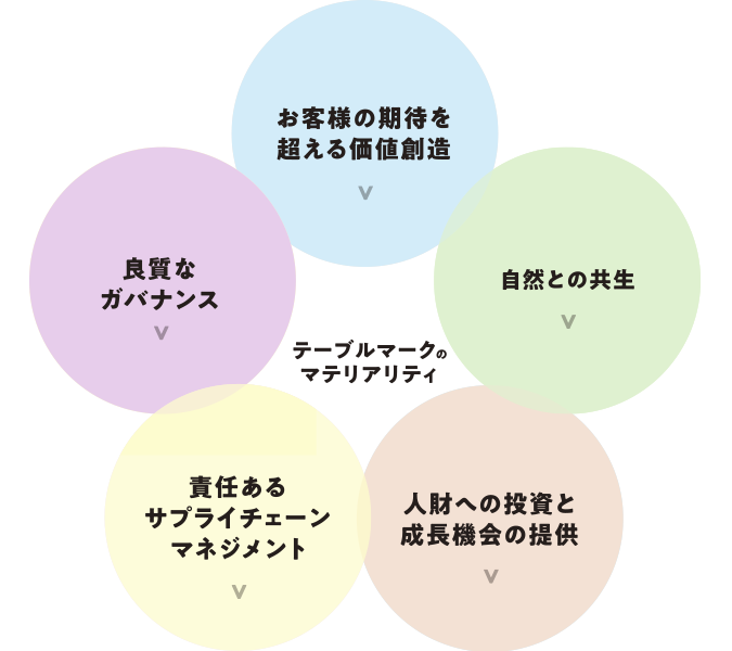 5つのマテリアリティ（重要課題）