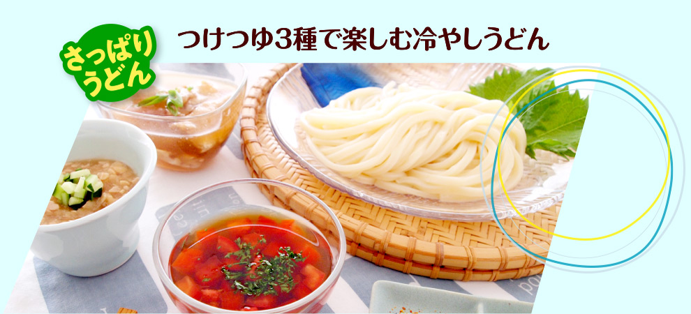 つけつゆ3種で楽しむ冷やしうどん