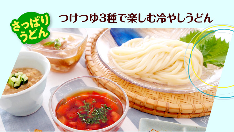 つけつゆ3種で楽しむ冷やしうどん
