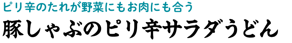 豚しゃぶのピリ辛サラダうどん