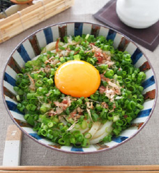 ねぎまみれの冷やしぶっかけうどん