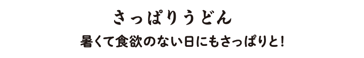さっぱりうどん 暑くて食欲のない日にもさっぱりと！