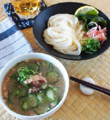 さば缶ときゅうりのさっぱりつけうどん