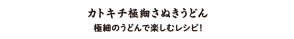 カトキチ極細さぬきうどん 極細のうどんで楽しむレシピ！