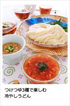 つけつゆ3種で楽しむ冷やしうどん