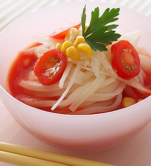 冷製トマトスープうどん