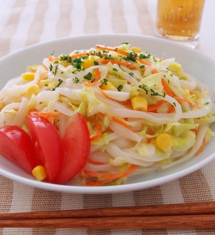 キャベツうどん コールスロー仕立て