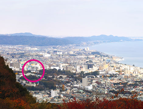 石垣山一夜城から見た小田原城