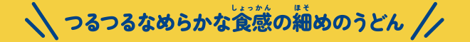 つるつるなめらかな食感の細めのうどん