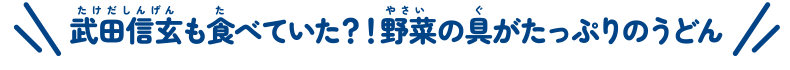 武田信玄も食べていた?!野菜の具がたっぷりのうどん