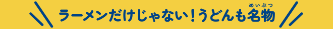 ラーメンだけじゃない!うどんも名物