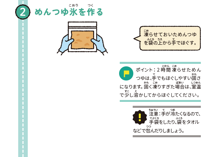 めんつゆ氷を作る