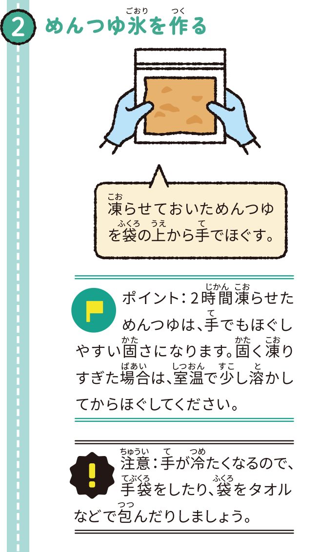 めんつゆ氷を作る