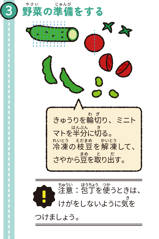 野菜の準備をする