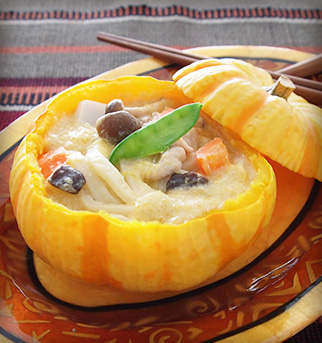 かぼちゃのクリーミィ豆乳うどん