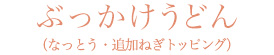 ぶっかけうどん（なっとう・追加ねぎトッピング）