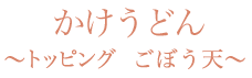 かけうどんトッピング　ごぼう天