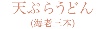 天ぷらうどん(海老三本)