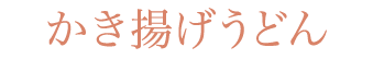 かき揚げうどん