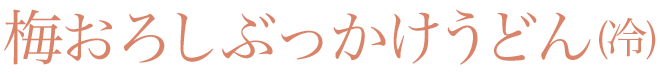 梅おろしぶっかけうどん