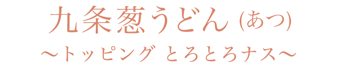 九条葱うどん (あつ)