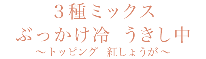 3種ミックス　ぶっかけ冷　うきし中