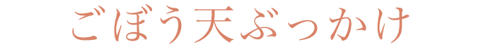 ごぼう天ぶっかけ