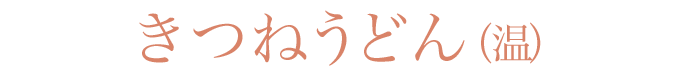 きつねうどん  (温)