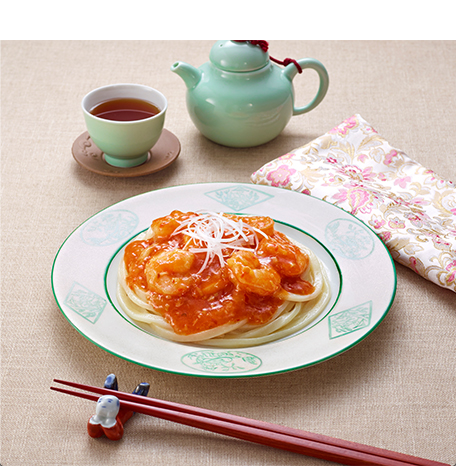 マーボーにはぷりぷりのえびチリで対抗！