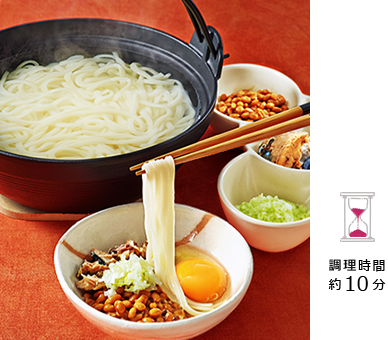 納豆さばダレ つけうどん