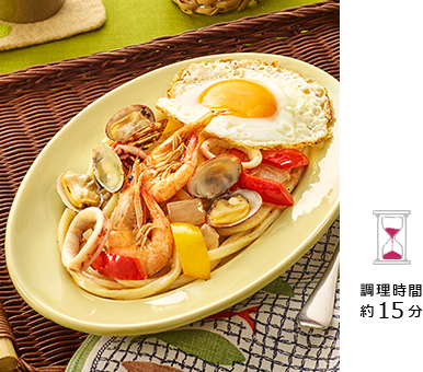 海鮮塩バター焼きうどん