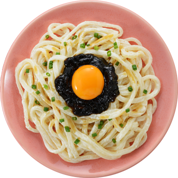海苔クリームチーズ釜玉うどん