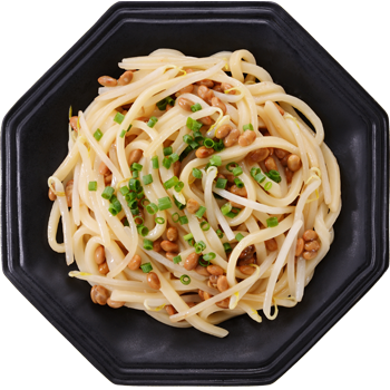 納豆ともやしの焼きうどん